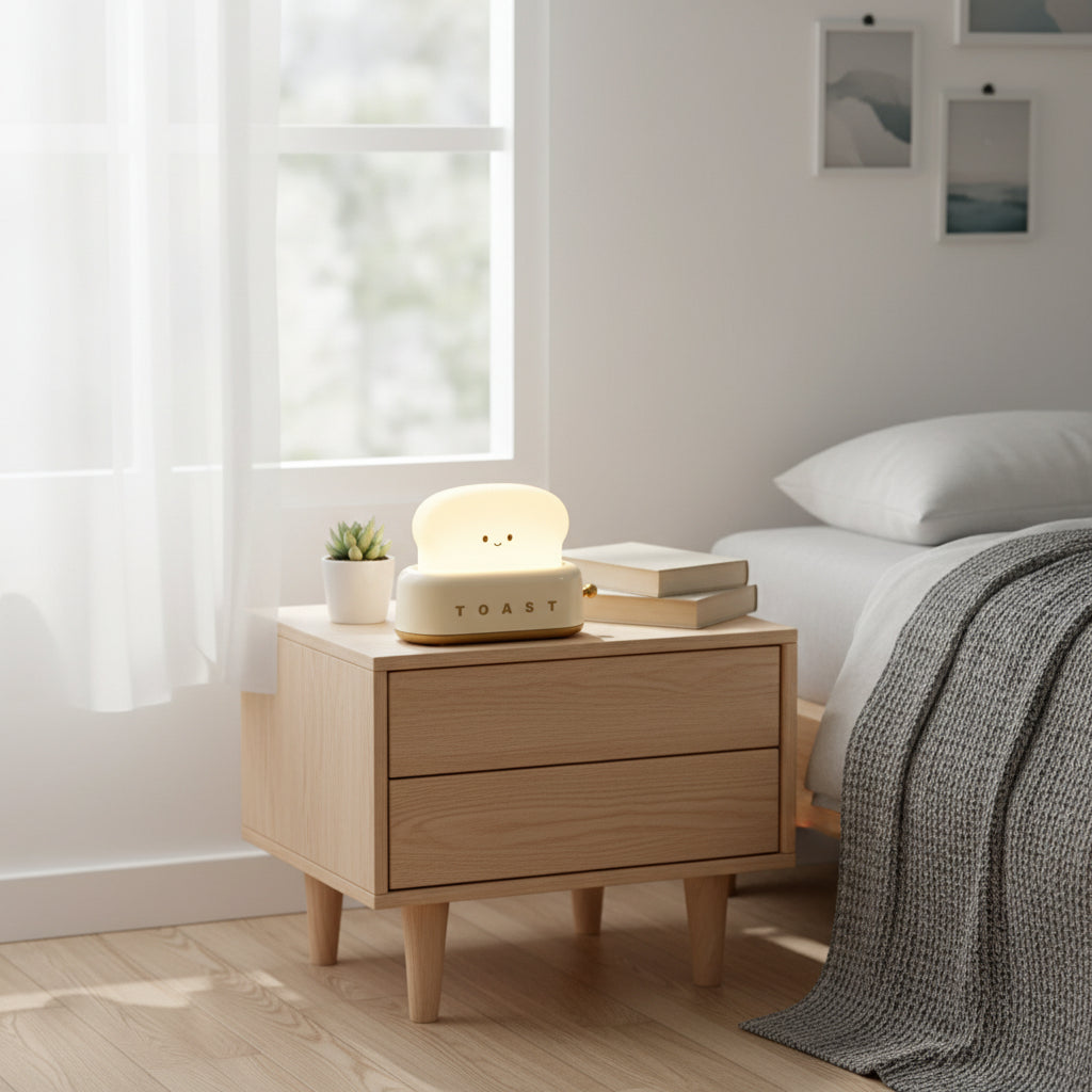 Torch Night Lamp – Metal and Acrylic, Warm White for Bedroom or Student Room Decoration