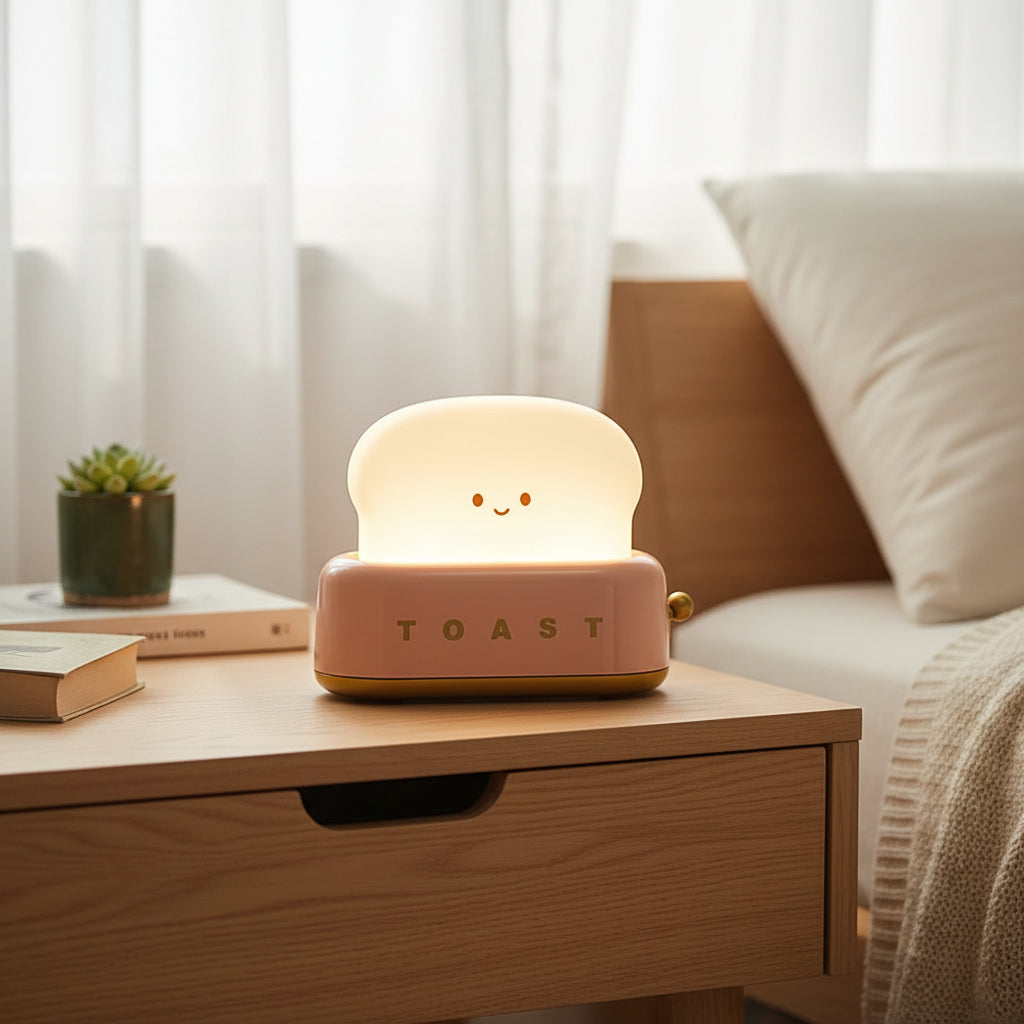 Torch Night Lamp – Metal and Acrylic, Warm White for Bedroom or Student Room Decoration