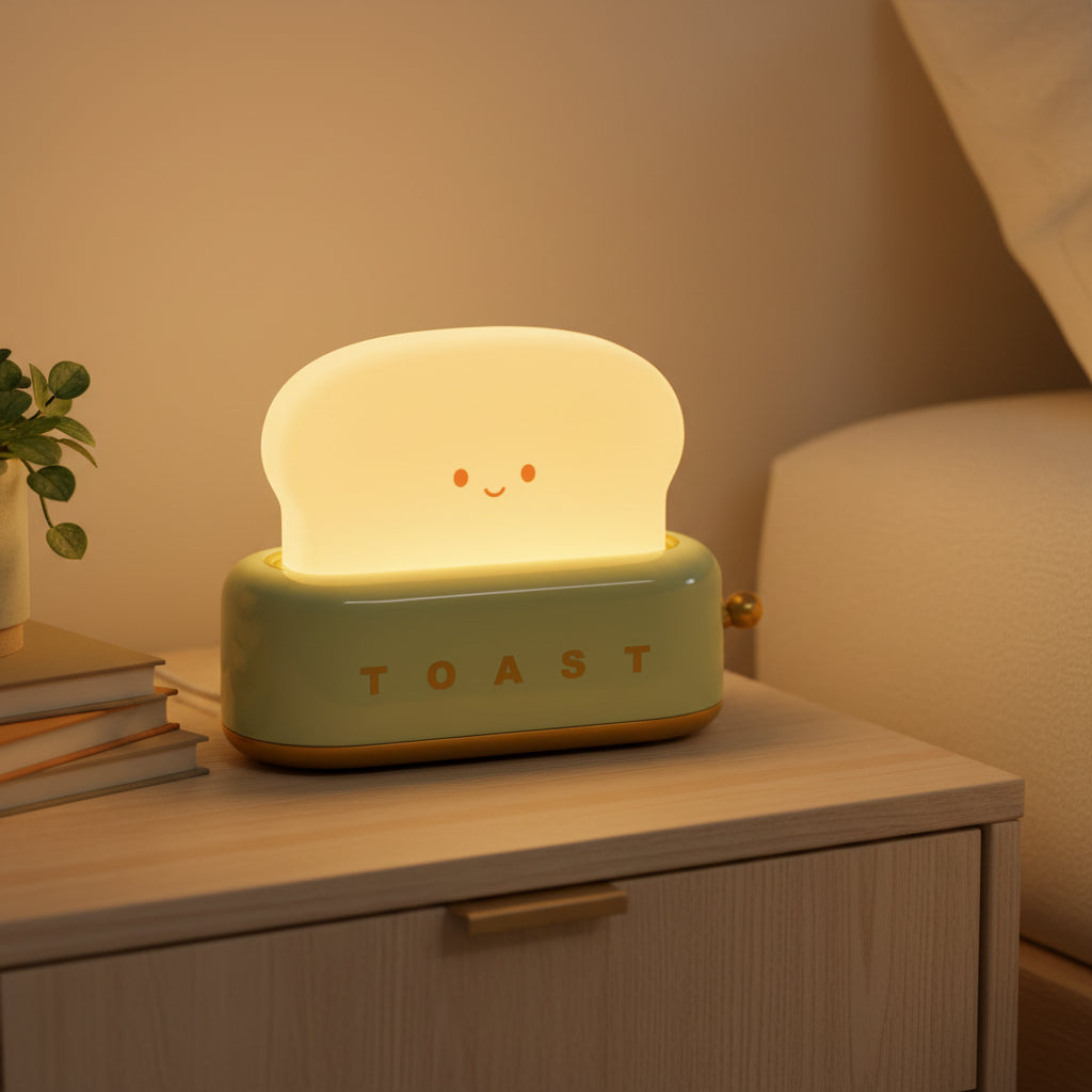 Torch Night Lamp – Metal and Acrylic, Warm White for Bedroom or Student Room Decoration