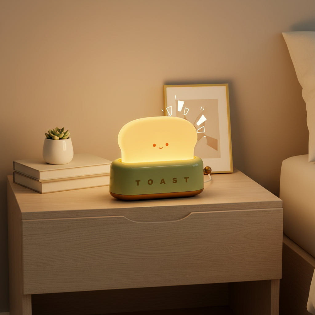 Torch Night Lamp – Metal and Acrylic, Warm White for Bedroom or Student Room Decoration