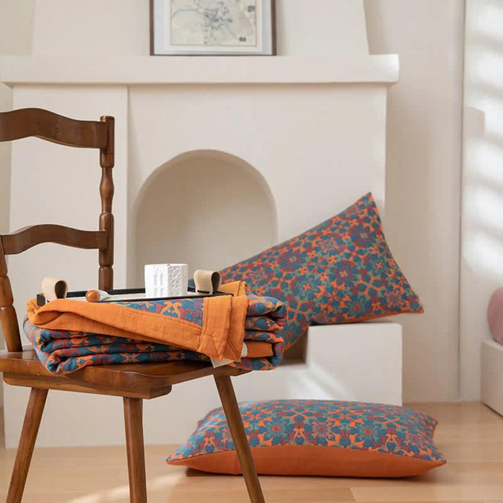 Cotton Blanket – Multicolor, Six-Layer Structure for Bedroom or Living Room