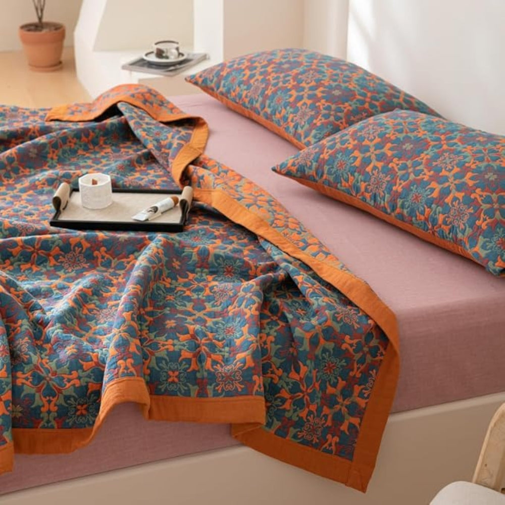 Cotton Blanket – Multicolor, Six-Layer Structure for Bedroom or Living Room