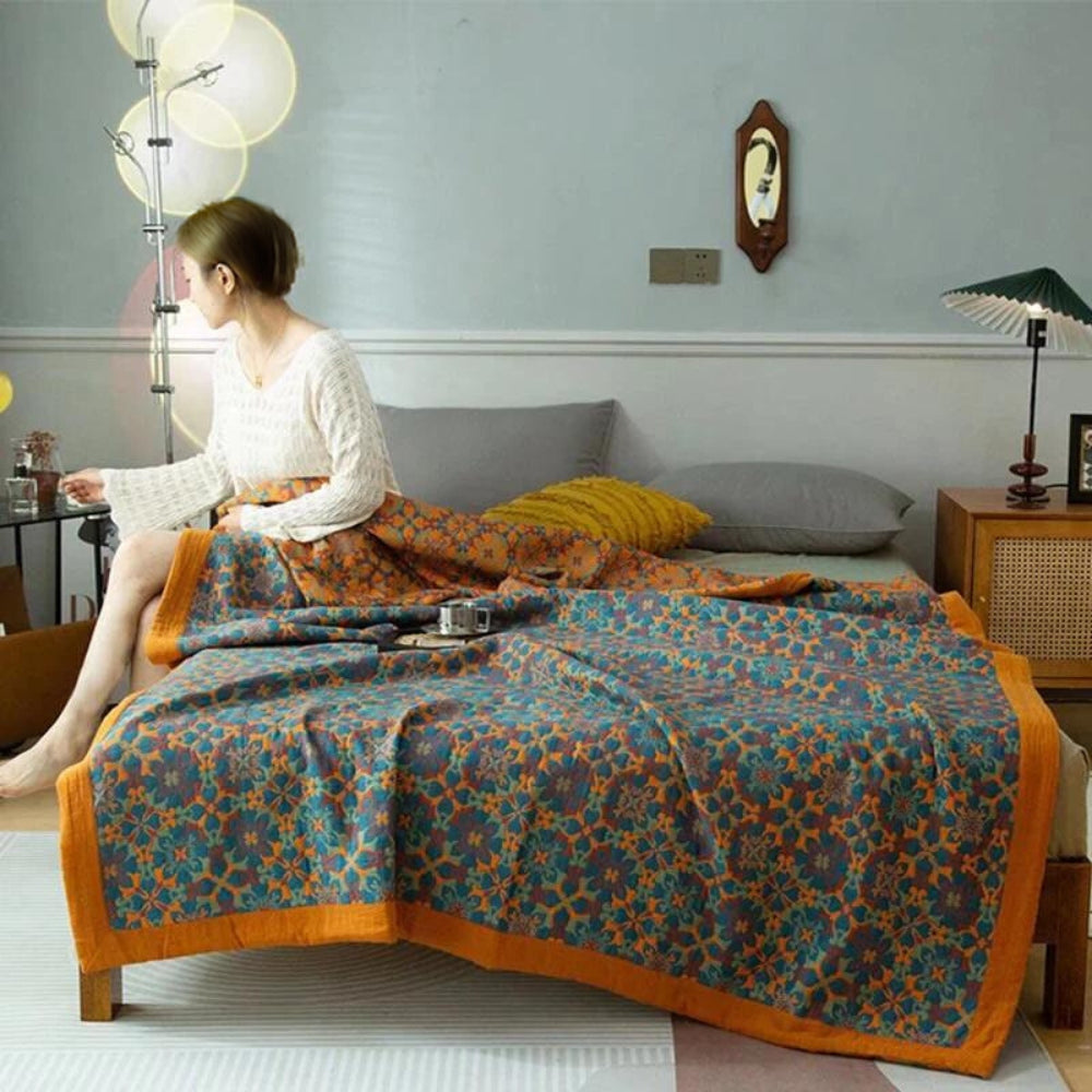 Cotton Blanket – Multicolor, Six-Layer Structure for Bedroom or Living Room