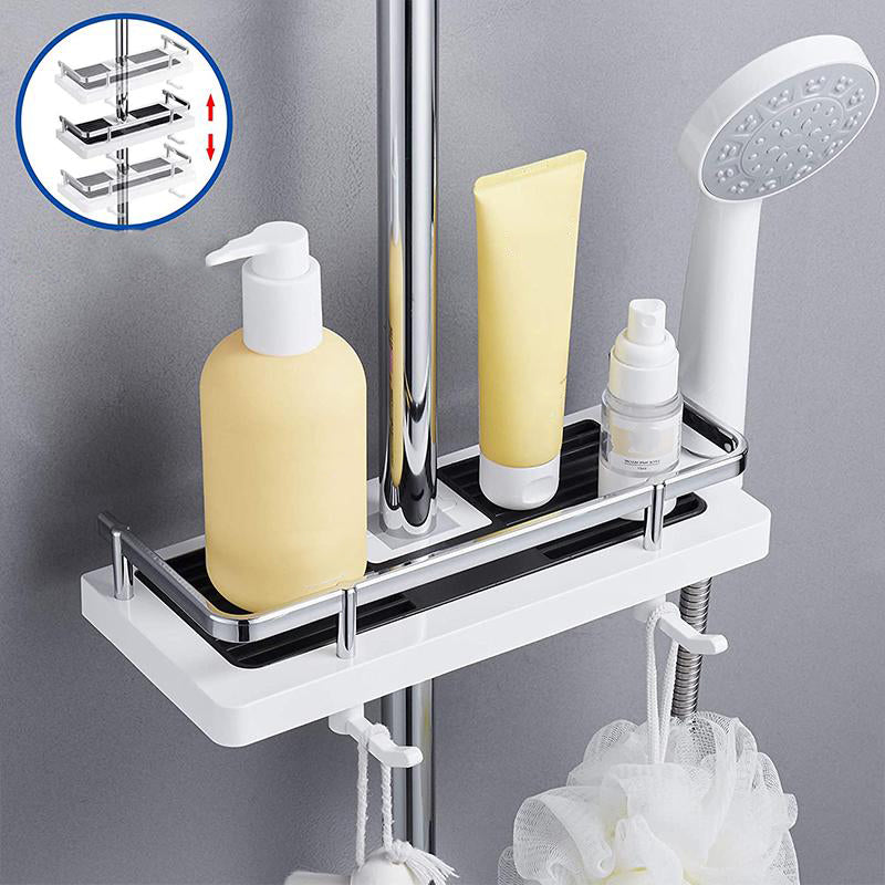 Shower Shelf – White, Compact Design without Drilling for Bathroom Organization