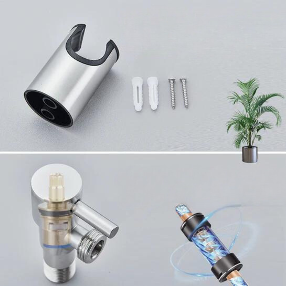 Hand Shower – Stainless Steel, Silver, Modern Design with 1.2 m Hose for Hygienic Use in the Bathroom