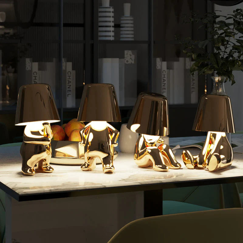 Dimmable Table Lamp – Artistic Design in Resin for Office or Bedroom