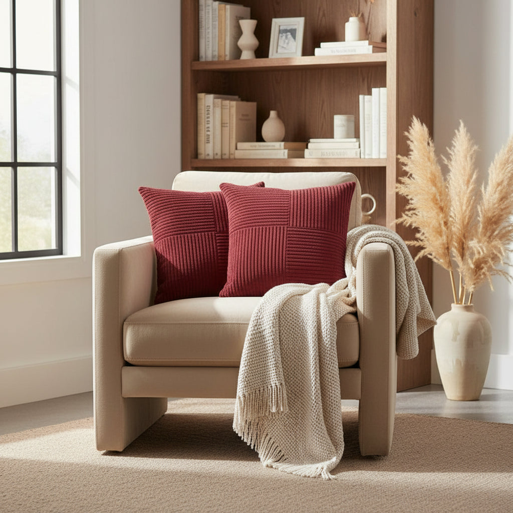 Corduroy Cushion Cover Set – Soft, Timeless Design for Living Room or Bedroom