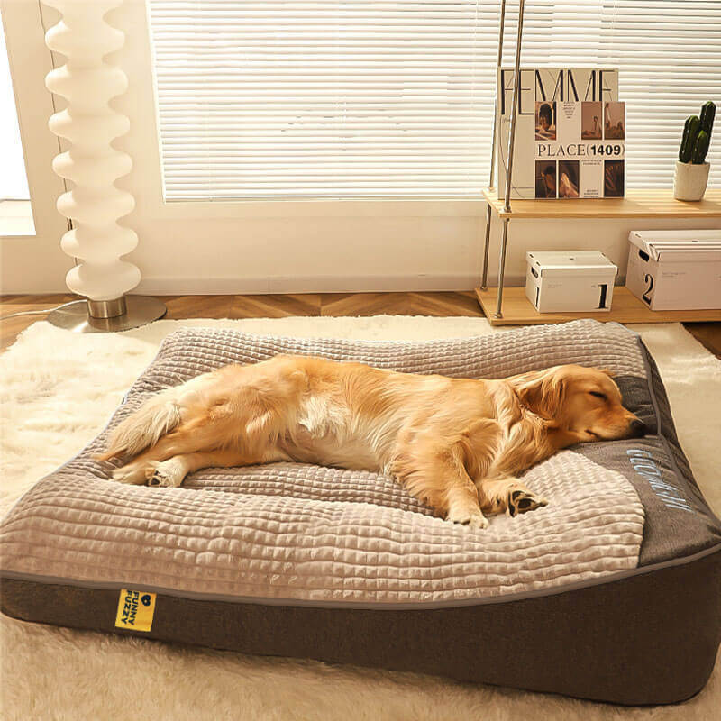 Orthopaedic Dog Bed – Crystal Velvet, Elevated Headrest for Optimal Sleep in Various Sizes