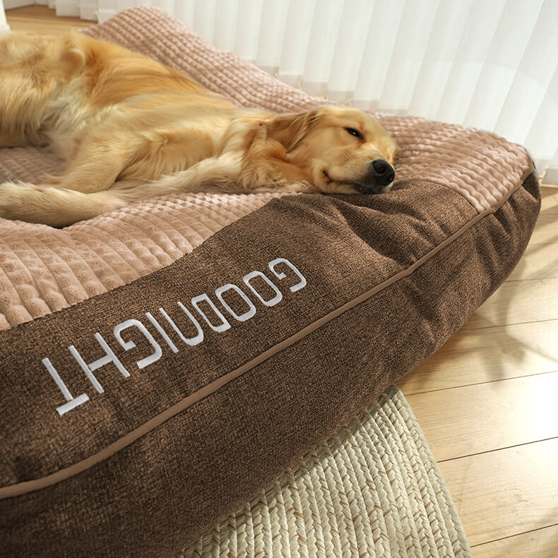 Orthopaedic Dog Bed – Crystal Velvet, Elevated Headrest for Optimal Sleep in Various Sizes