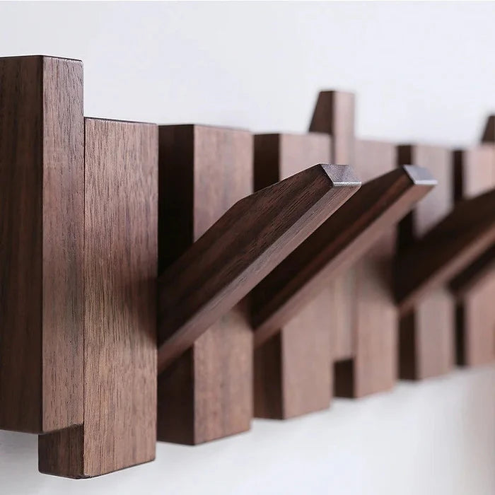 Wooden Coat Rack – Brown, Piano Design for Hallway, Living Room or Bedroom