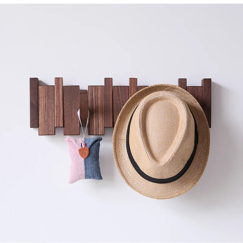 Wooden Coat Rack – Brown, Piano Design for Hallway, Living Room or Bedroom