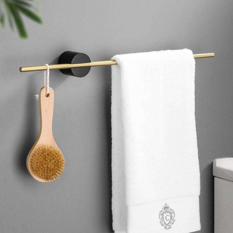 Metal Towel Holder – Brushed Aluminum, Minimalistic Design for Bathroom or Wellness Space