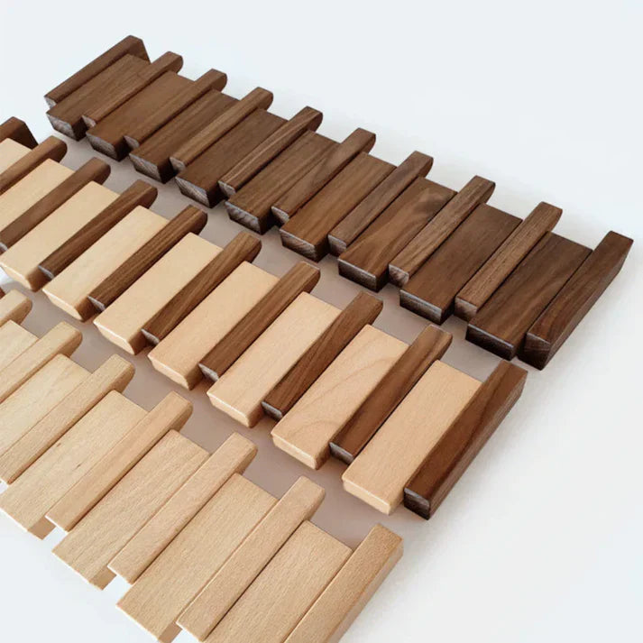 Wooden Coat Rack – Brown, Piano Design for Hallway, Living Room or Bedroom