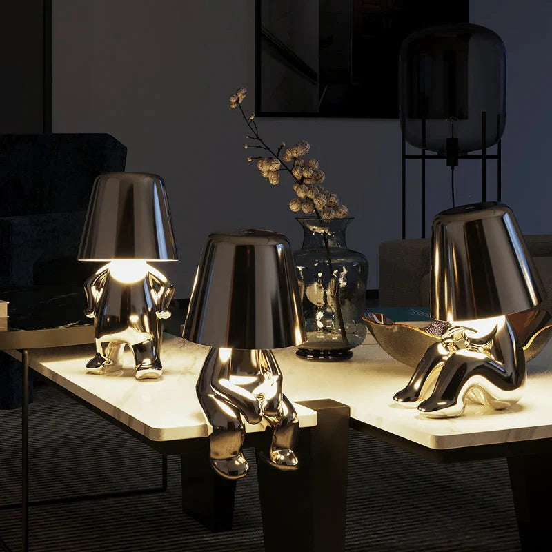 Dimmable Table Lamp – Artistic Design in Resin for Office or Bedroom