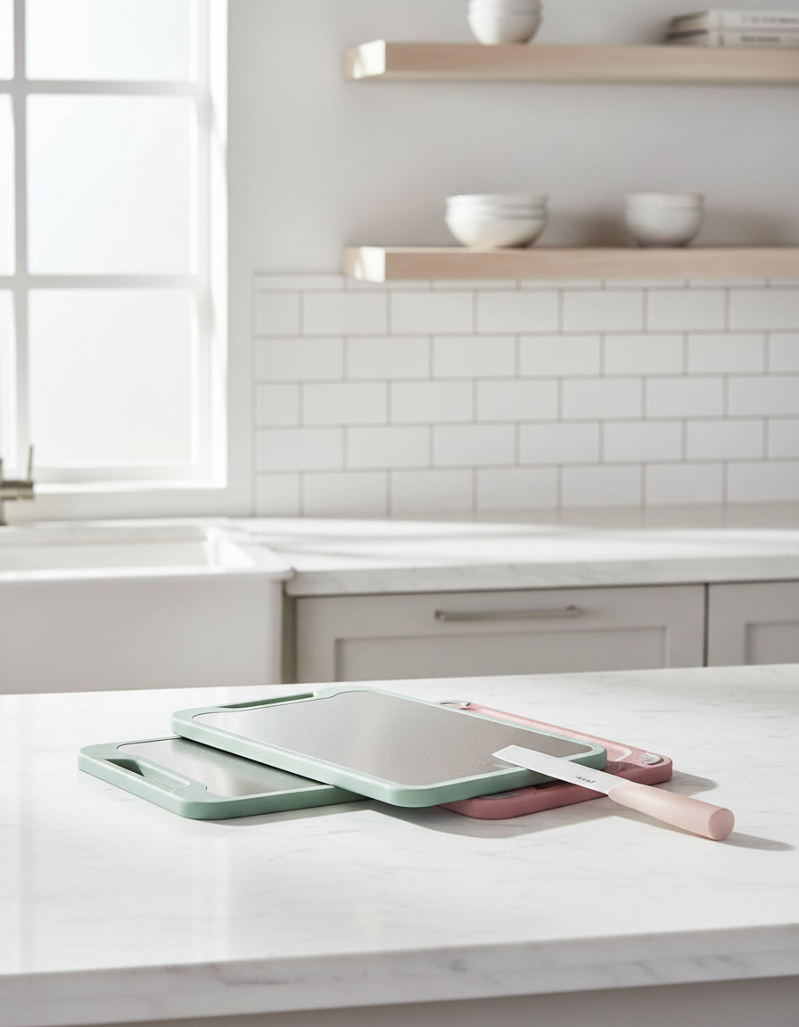 Stainless Steel Cutting Board – Double-Sided, Silver, Modern Design for Efficient Kitchen Preparation