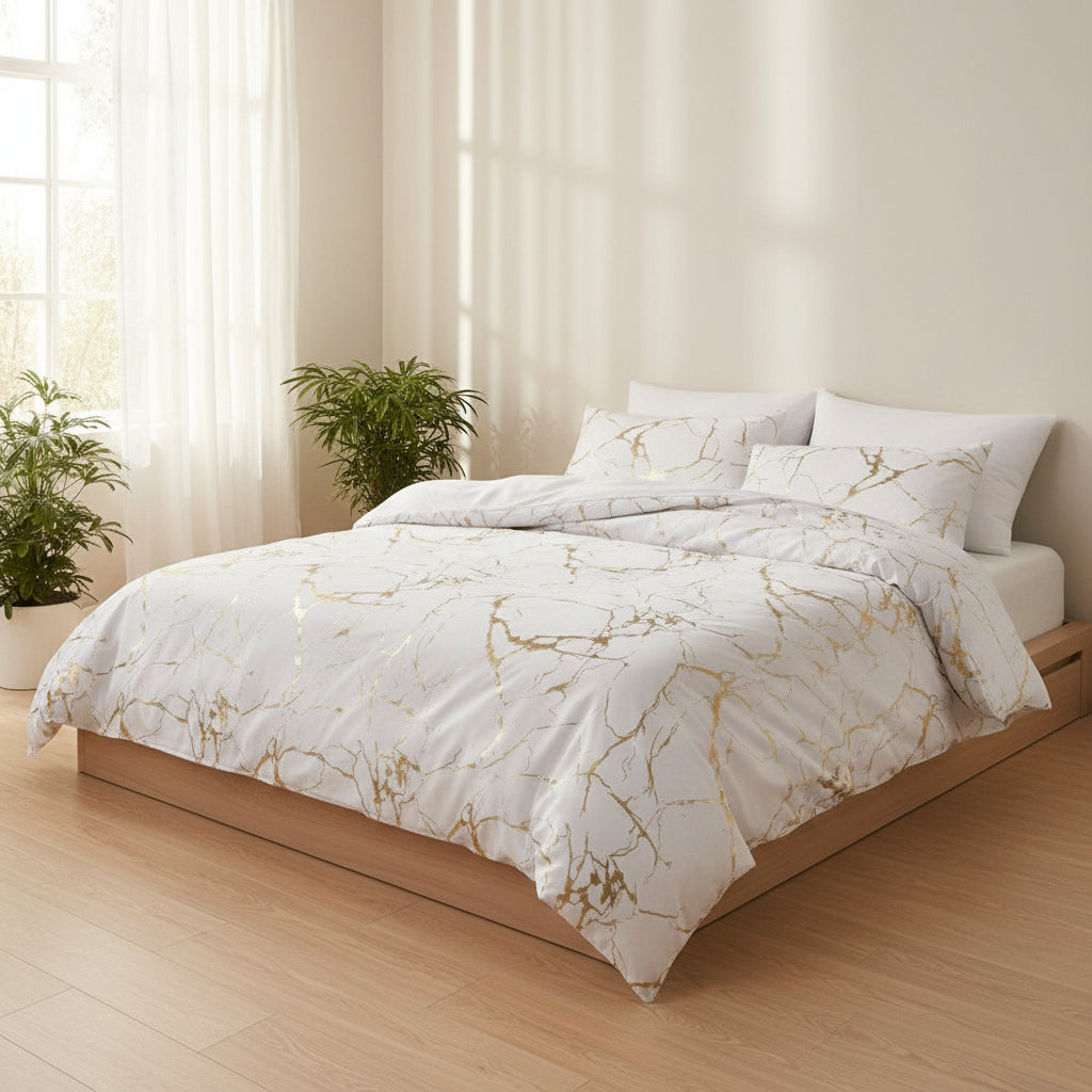 Marble Duvet Cover – Soft and Breathable, Modern Design for Bedroom Decor